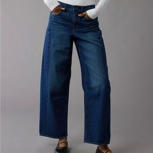 American Eagle Outfitters Dark Blue Barrel Jeans